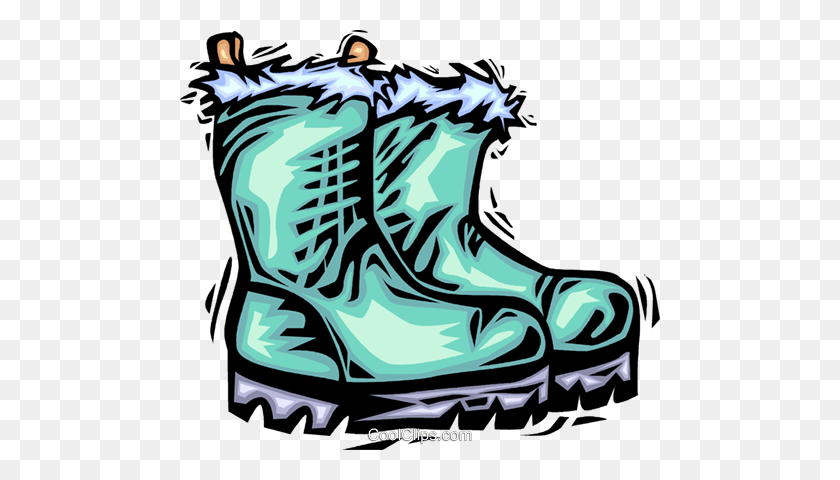 480x420 Winter Boots Royalty Free Vector Clip Art Illustration - Winter Boots Clipart
