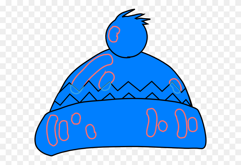 600x514 Sombrero De Invierno Azul Clipart - Sombrero De Invierno Png