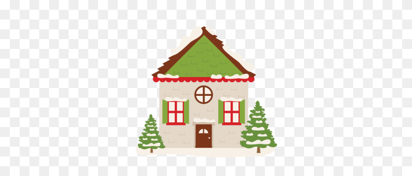 300x300 Winter House Wintersticker - Gingerbread House Clipart