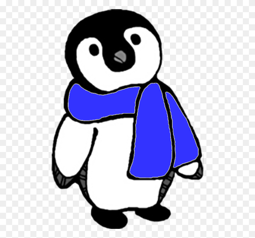 500x723 Зимний Пингвин Картинки - Шарф Клипарт