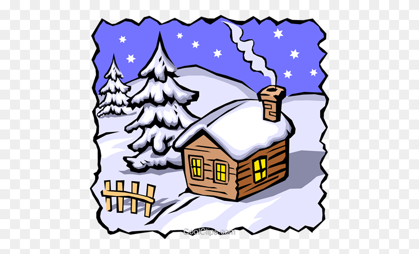 480x450 Winter Scenes Royalty Free Vector Clip Art Illustration - Scene Clipart
