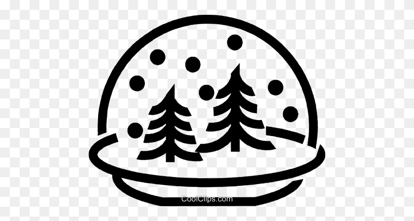 480x389 Winter Snow Globe Royalty Free Vector Clip Art Illustration - Snow Clipart Black And White