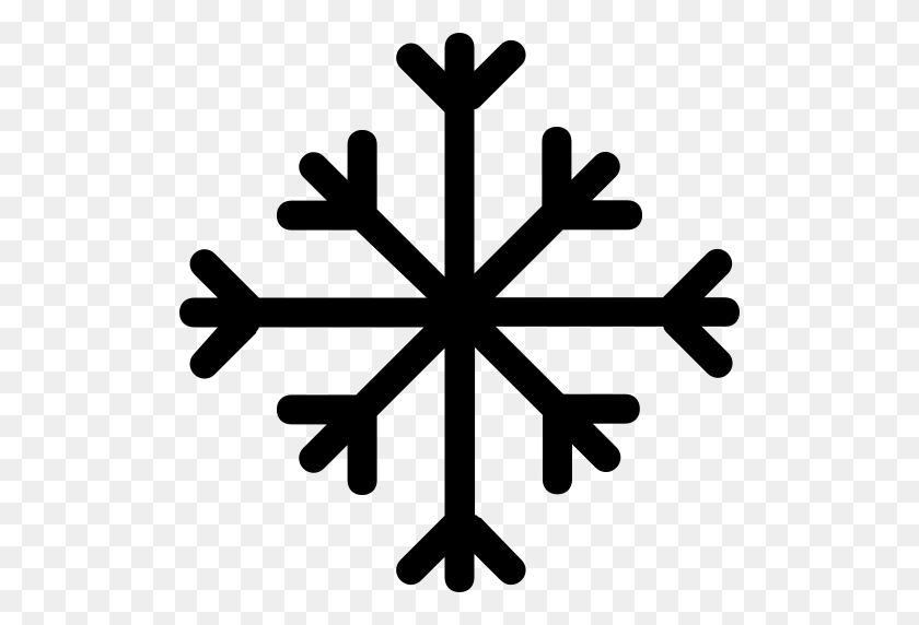 512x512 Winter, Snowflakes, Weather, Symbol, Haw Weather Stroke, Crystal - White Snowflakes PNG