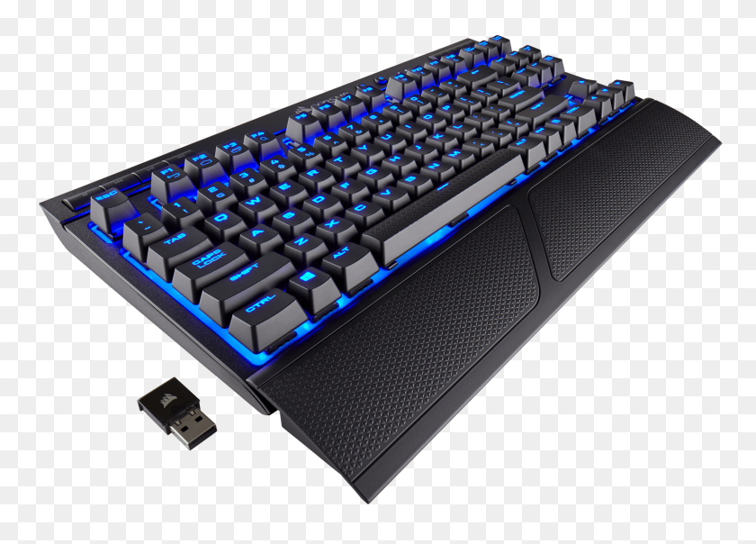 1800x1257 Wireless Mechanical Gaming Keyboard Blue Led Cherry Mx Red - Keyboard PNG