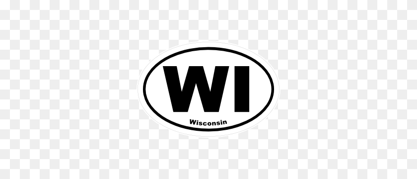 300x300 Wisconsin Wi Oval Sticker - Wisconsin Clip Art