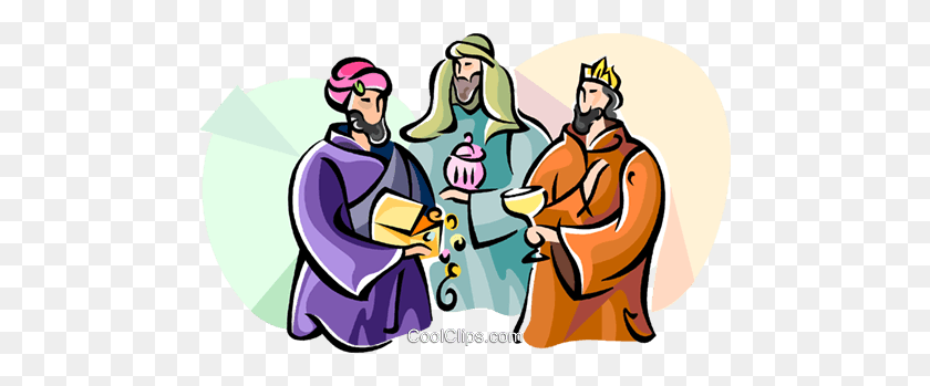 480x289 Wise Men Epiphany Royalty Free Vector Clip Art Illustration - Snow Day Clipart