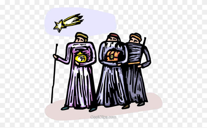 480x462 Wiseman Following The Star To Bethlehem Royalty Free Vector Clip - Wisemen Clipart