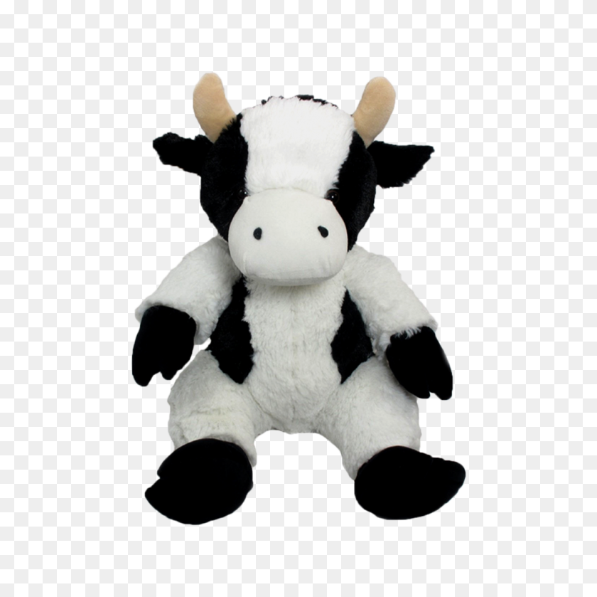 1000x1000 Wishpets Floppy Black And White Holstein Cow Plush Toy Bold - Stuffed Animal PNG