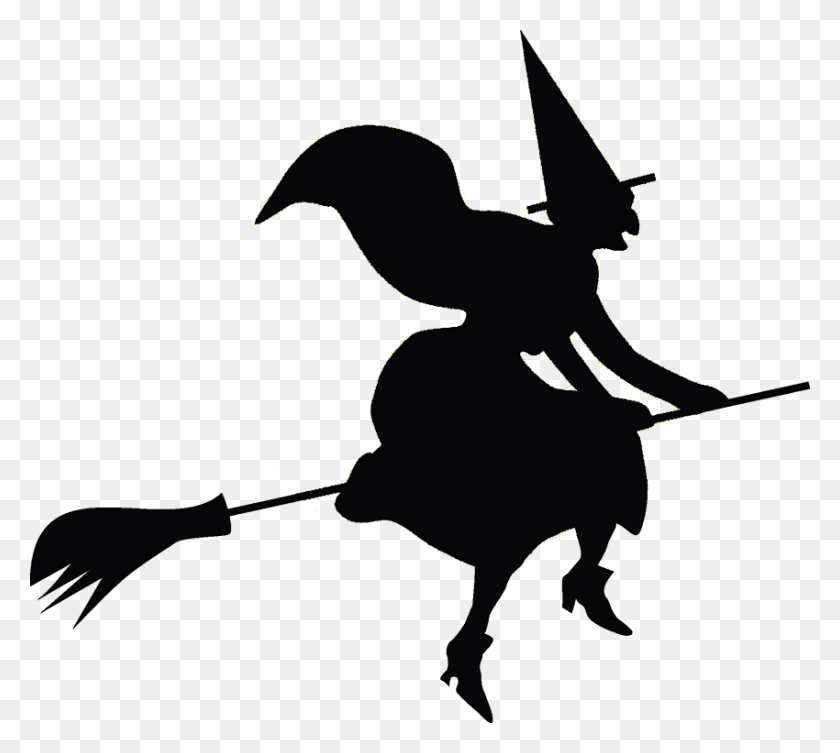 850x756 Witch Clipart Broom Silhouette - Halloween Witch Clipart