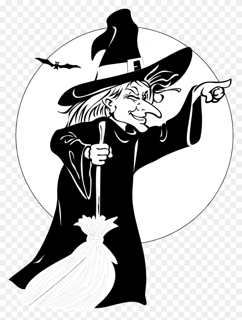 958x1289 Witch Clipart Front Moon - Witches Cauldron Clipart
