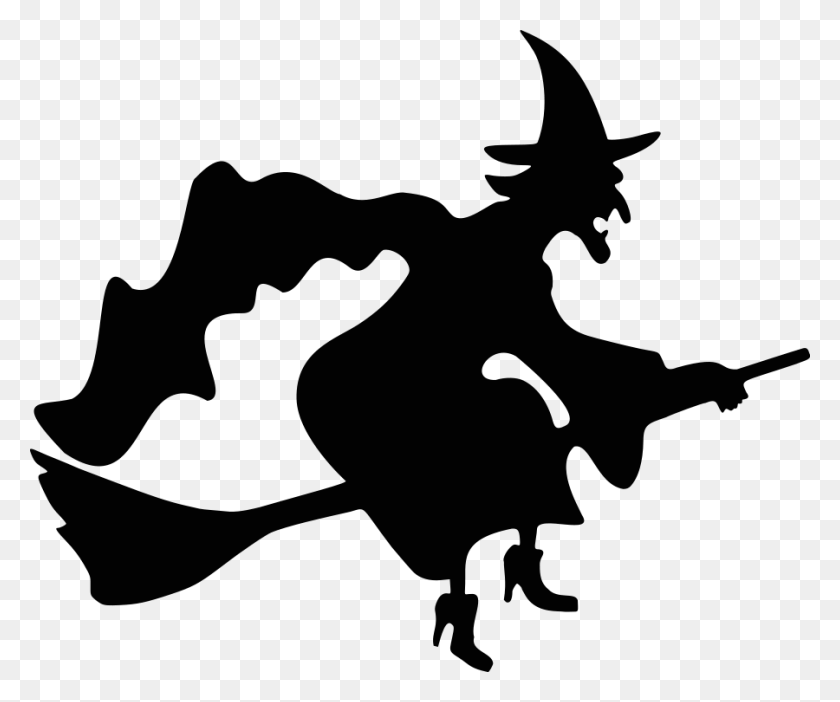 900x741 Ведьма Клипарт Символ Хеллоуина - Ведьма Шляпа Клипарт Черный И Белый