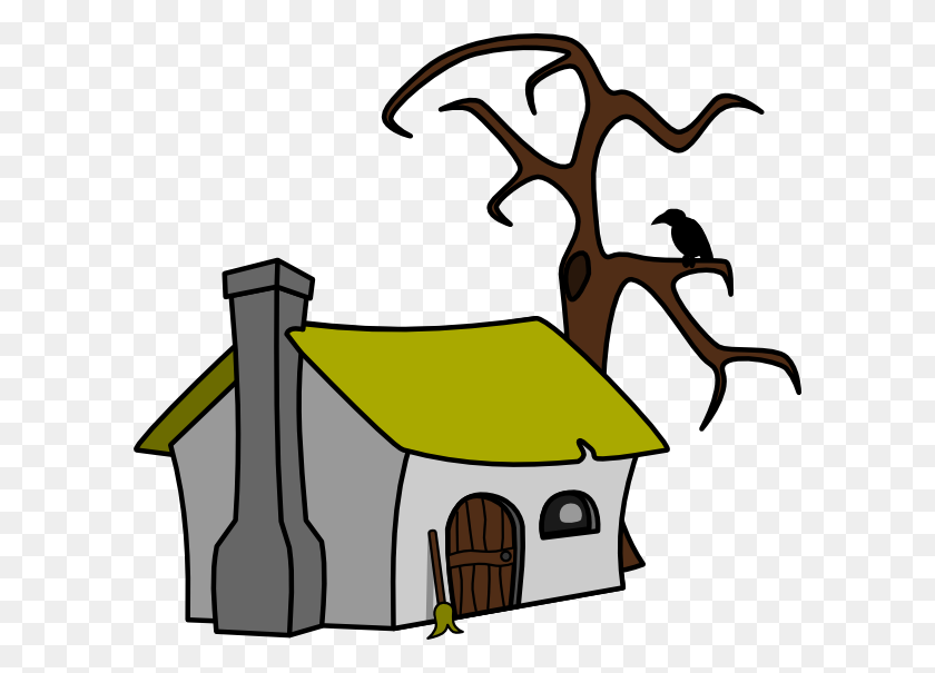 600x545 Witch Cottage Clip Art Free Vector - Witch Legs Clipart