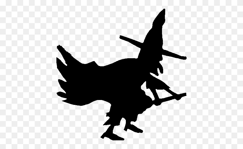 450x457 Witch Cutout - Witch Silhouette PNG