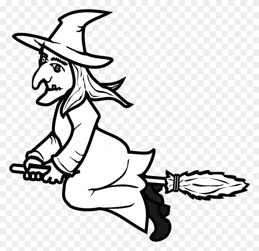 4000x3862 Witch Face Clipart Black And White - Witch Face Clip Art