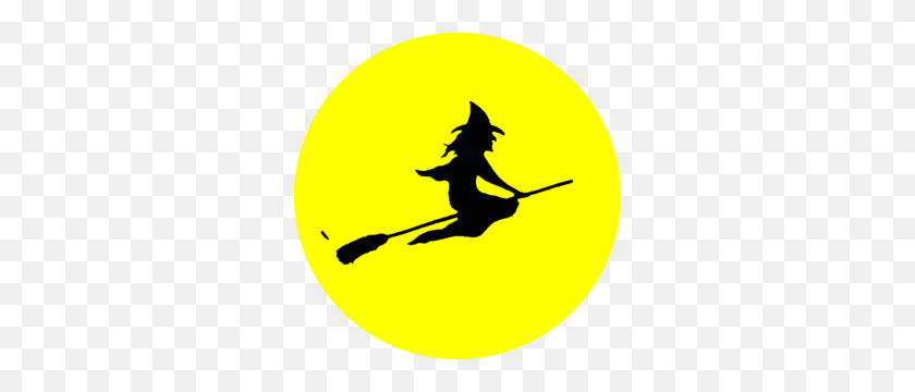 300x300 Witch Flying Clip Art - Witch On A Broomstick Clipart