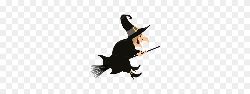 256x256 Witch Graphics To Download - Witch On Broom Clipart