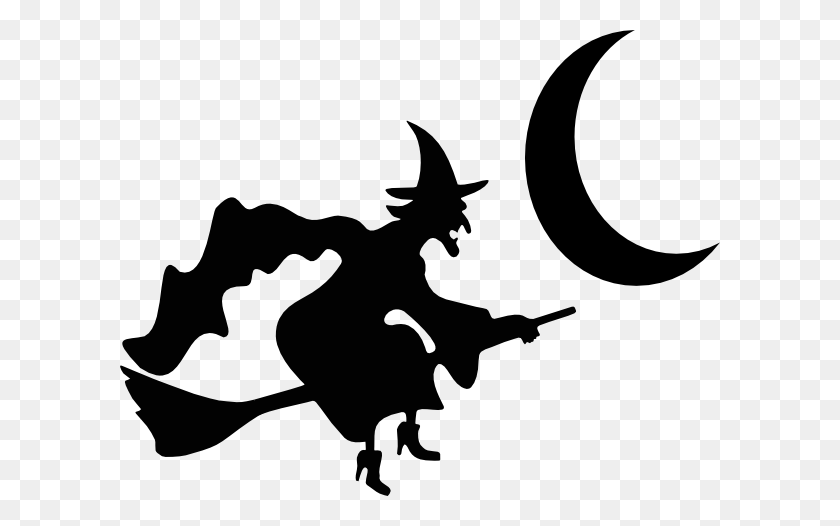 600x466 Witch Moon Silhouette Clip Art - Halloween Moon Clipart