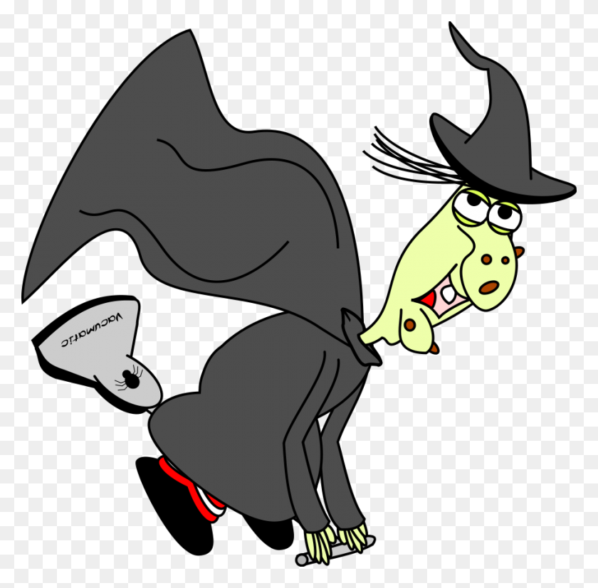 900x885 Witch On A Vac Png Cliparts For Web - Witch Clipart Free