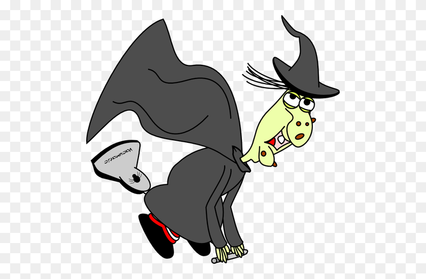500x491 Witch On A Vacuum Cleaner Vector Drawing - Vacuum Cleaner Clipart