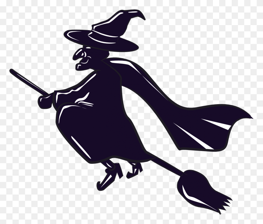 1295x1087 Witch On Broom Clipart Clipart - Mets Clipart