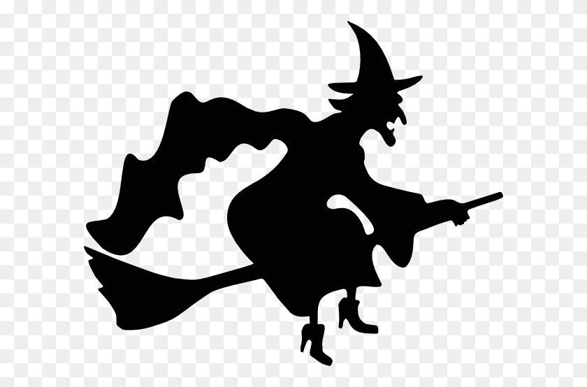 600x494 Witch Silhouette Clip Art - Witch On A Broomstick Clipart