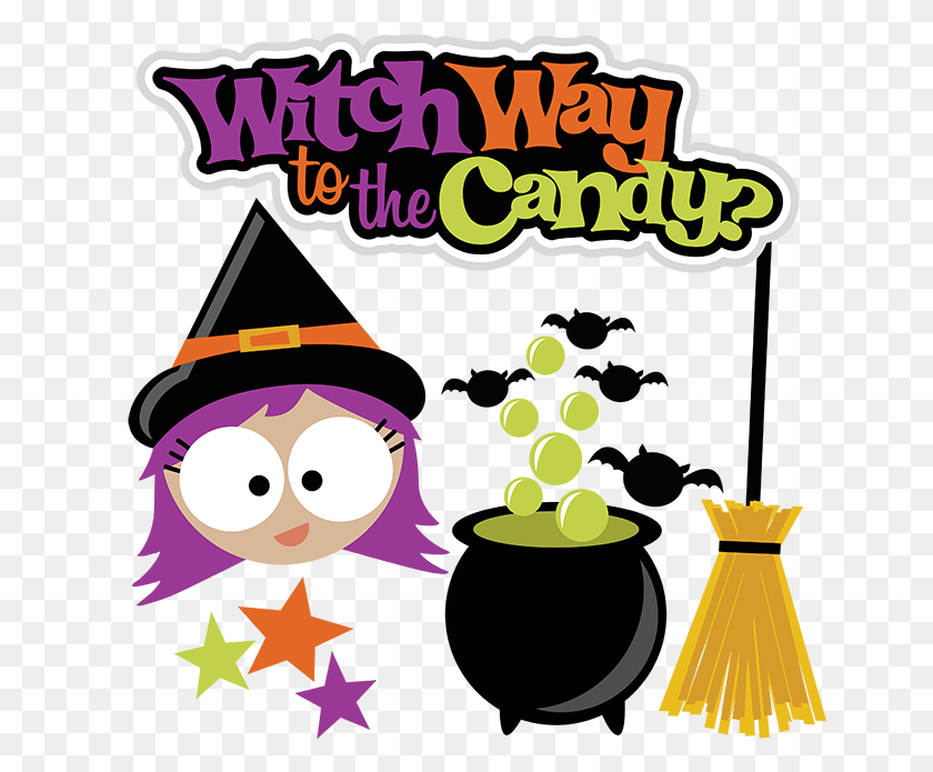 648x635 Witch Way To The Candy Cuttable Scrapbook - Cauldron Clipart