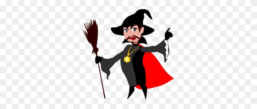 298x297 Witch With Broomstick Clip Art - Flying Witch Clipart
