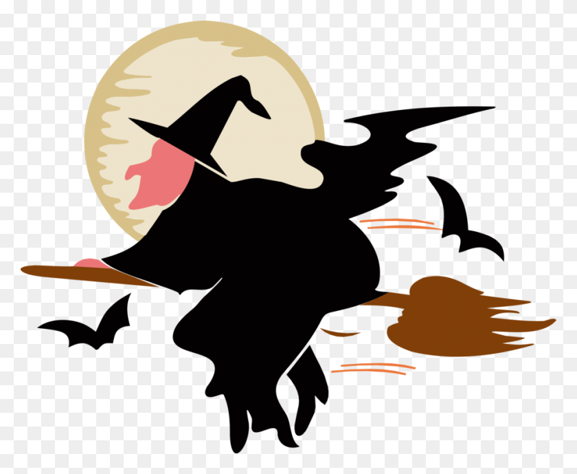930x750 Witchcraft Sticker Wall Decal Broom - Witch On A Broomstick Clipart