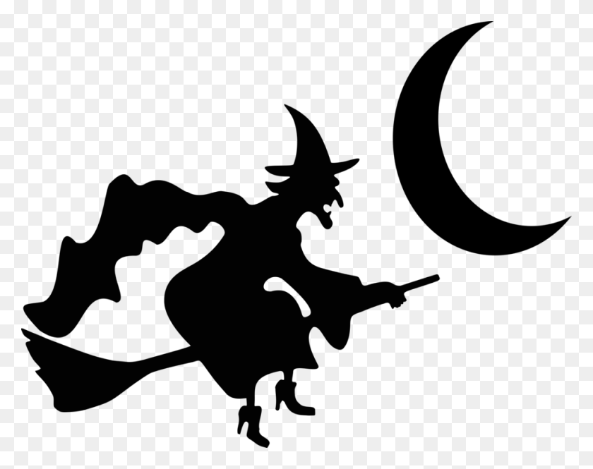 966x750 Witchcraft Witch's Broom Silhouette Halloween - Witch On A Broomstick Clipart