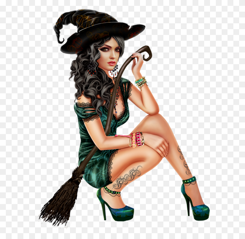 600x760 Witches And Vampires Clipart - Halloween Witch Clipart