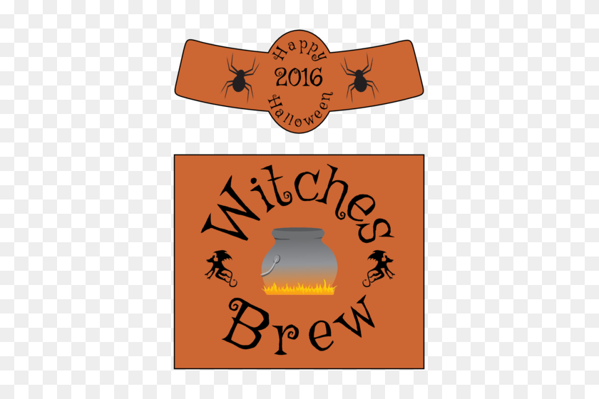 375x500 Witches Brew Beer Bottle Labels For Halloween - Witches Brew Clipart