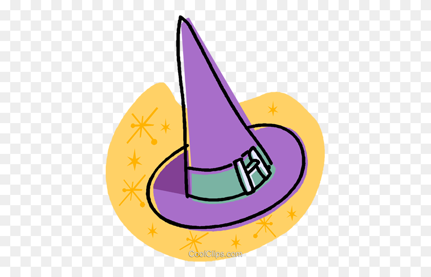 427x480 Witches Hat Royalty Free Vector Clip Art Illustration - Witchs Hat Clipart