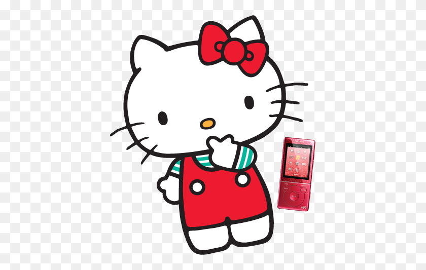 405x473 With Added Hello Kitty Fun - Walkman Clipart