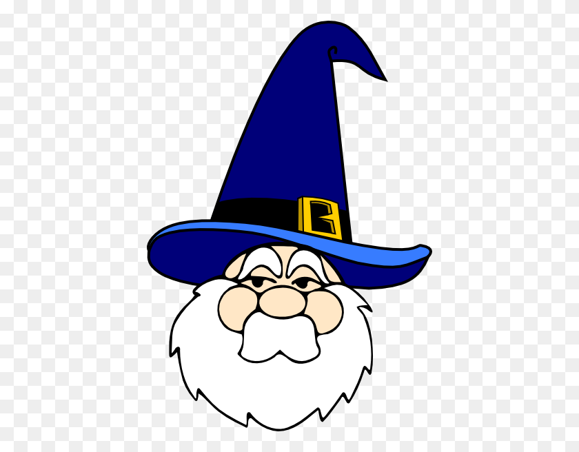 414x596 Wizard In Blue Hat Clip Art Free Vector - Scarecrow Face Clipart