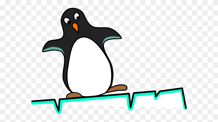 600x409 Wobbling Penguin On Ice Clip Art - Equilibrium Clipart