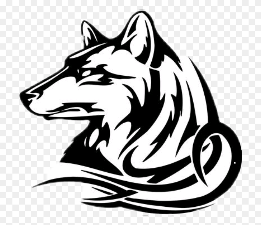 719x666 Wolf - Wolf Head Clipart Black And White