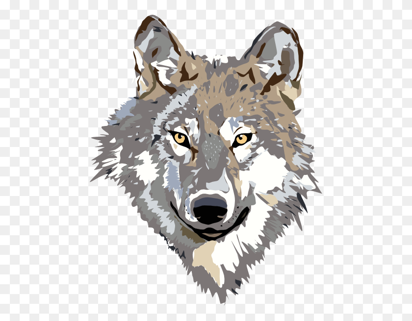 474x595 Wolf Clip Art - Wolf Face Clipart