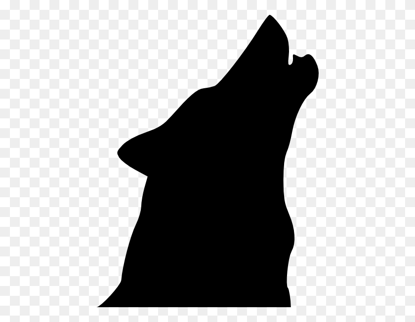 450x593 Wolf Clip Art Silhouette - Black Cat Clipart