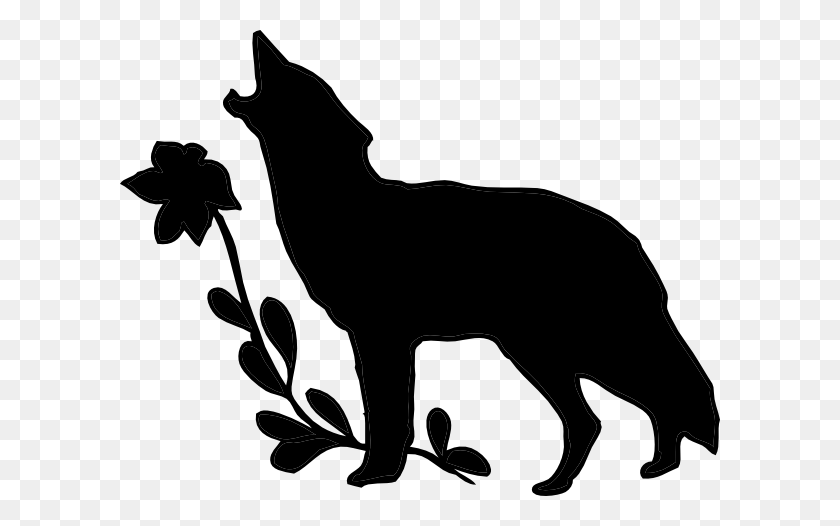 600x466 Wolf Clip Arts Download - Wolf Silhouette PNG