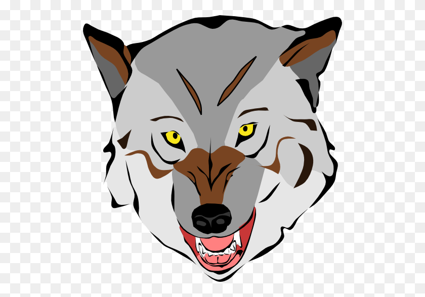 512x527 Wolf Clipart - Wolf Head Clipart Black And White