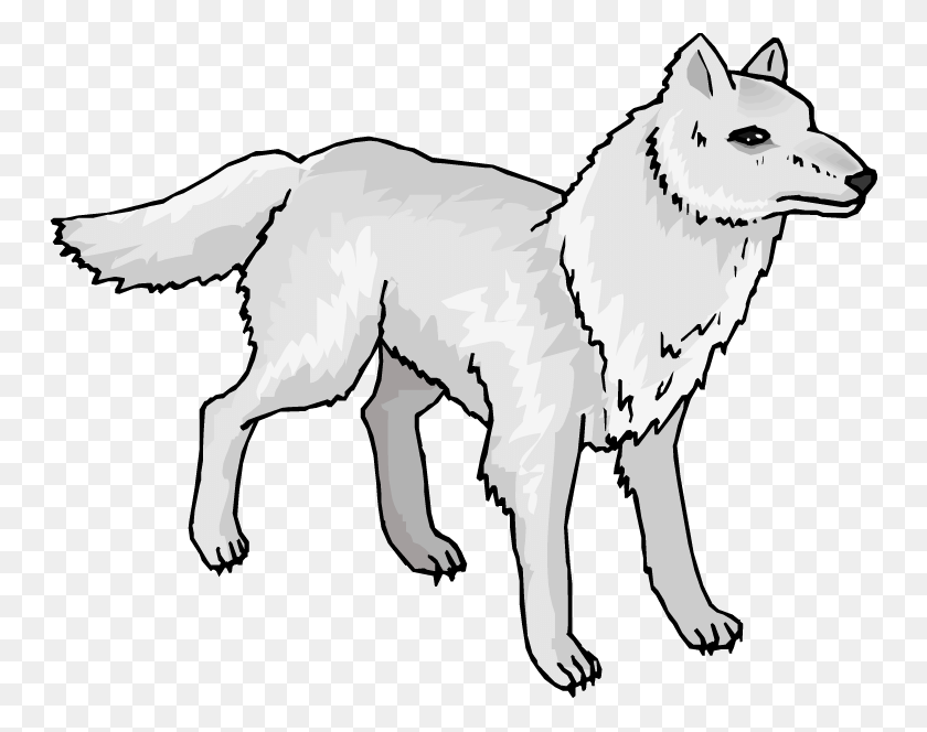 750x604 Клипарты Волк - Клипарт Черно-Белый Волк
