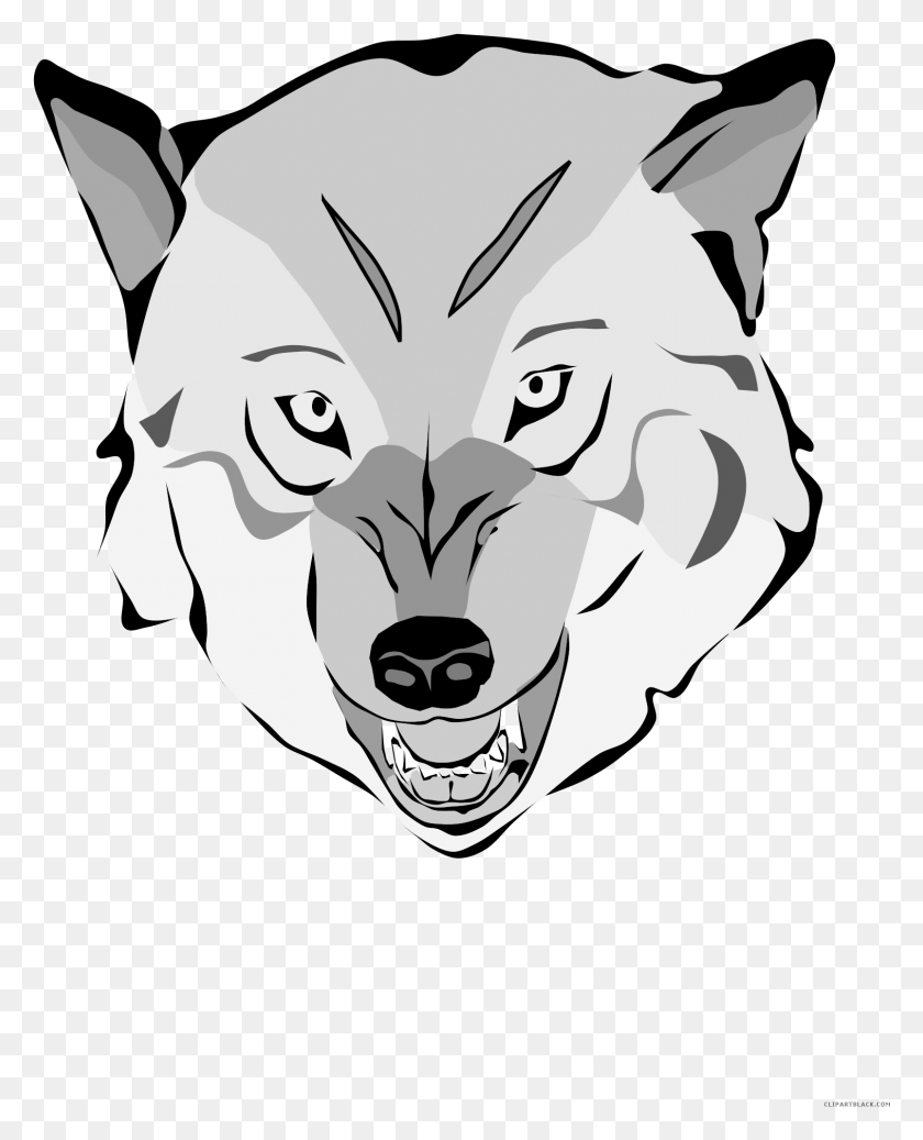 1606x2012 Wolf Face Animal Free Black White Clipart Images Clipartblack - Wolf Face PNG