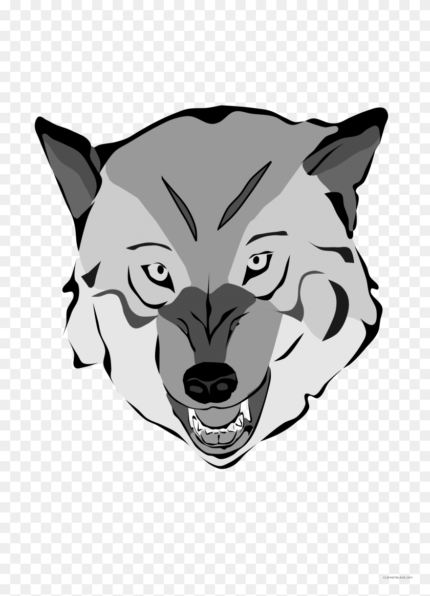 1697x2400 Wolf Face Clipart Clip Art Of Tattoo Search Download - Graduation Cap Clipart Black And White