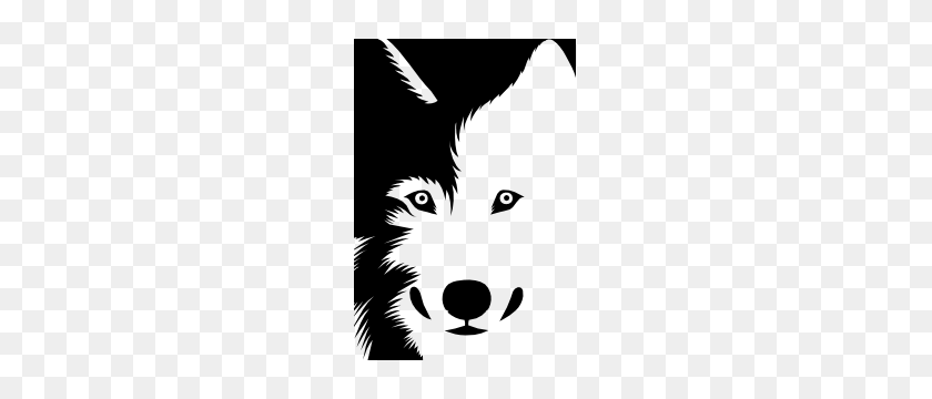 300x300 Wolf Face Sticker - Wolf Face PNG