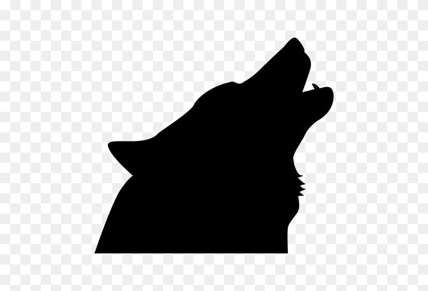512x512 Wolf Head Howling Silhouette - Wolf Head PNG