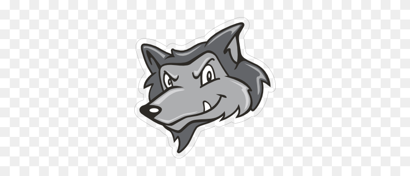 300x300 Wolf Head Mascot Sticker - Wolf Head PNG