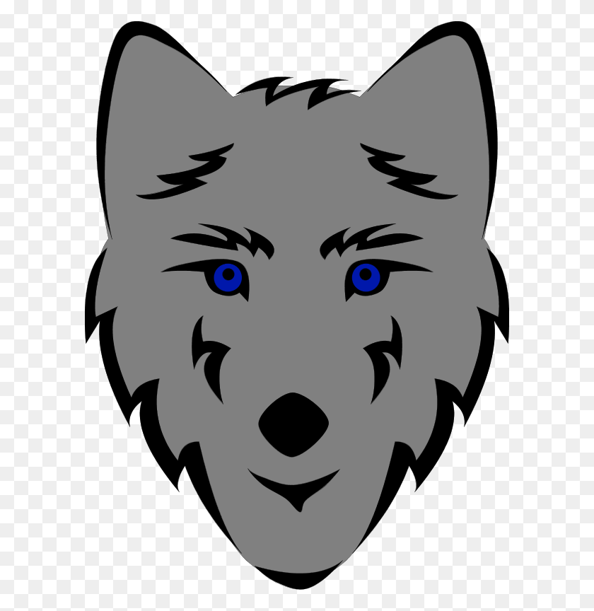 600x804 Wolf Head Stylized - Black And White Clipart Lion