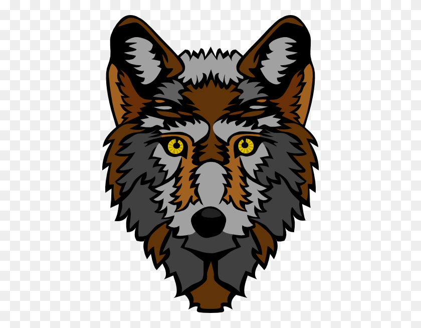 432x594 Wolf Head Stylized Clip Art Free Vector - Wolf Face Clipart