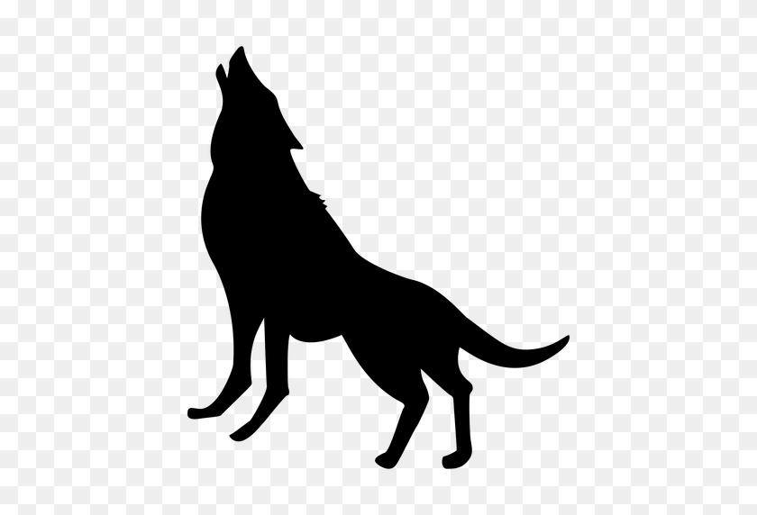 512x512 Wolf Howling Silhouette - Wolf Howling PNG