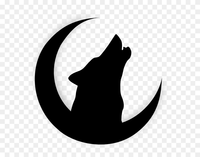 600x599 Wolf Howling With Moon Clip Art - Border Collie Clipart